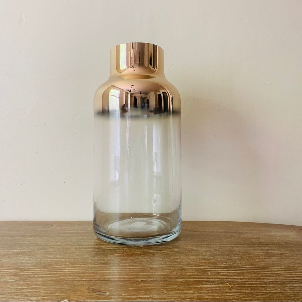 Bloomingville | Gold Metallic & Clear Glass Vase
